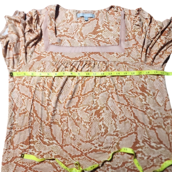 Daniel Rainn Orange Snakeskin Large Petite Blouse - Picture 6 of 10
